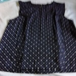 Ann Taylor Blue and White Sleeveless Boxy Blouse